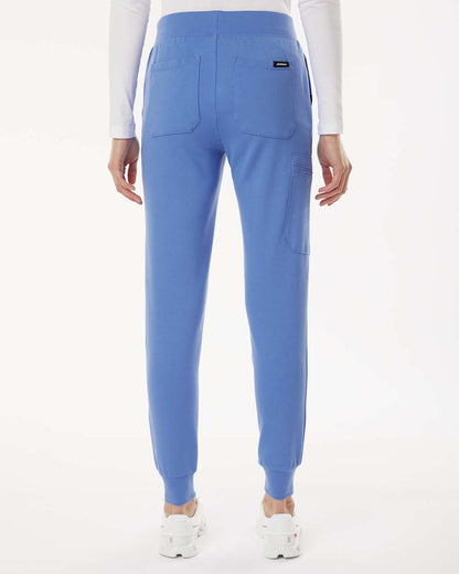 Jaanuu Women's Petite Sizes Rubi Ultrasoft Scrub Joggers W40001P #colormdl_Ceil Blue