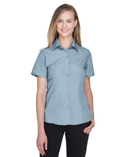 Harriton Women's Barbados Textured Camp Shirt M560W #colormdl_Cloud Blue