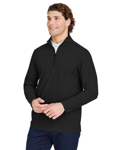 Devon & Jones Men's CrownLux Performance® Windsor Welded Quarter-Zip Pullover DG410 #colormdl_Black