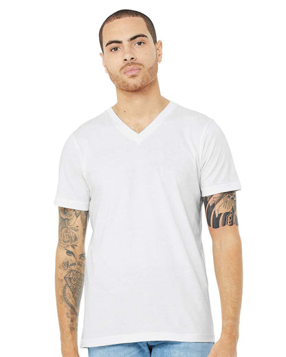 BELLA + CANVAS Heather CVC V-Neck Tee 3005CVC #colormdl_Solid White Blend