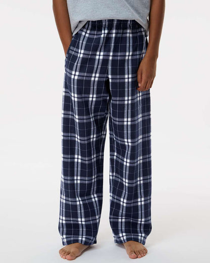 Boxercraft Youth Flannel Pants BY6624 #colormdl_Navy/ Silver