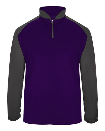 Badger Ultimate SoftLock™ Sport Quarter-Zip Pullover 4006 #color_Purple/ Graphite