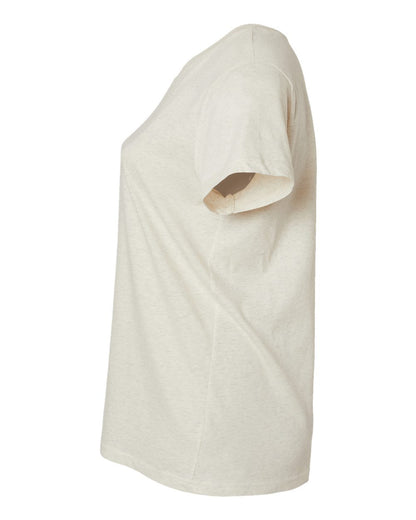 LAT Women's Curvy Collection Fine Jersey V-Neck Tee 3817 #color_Natural Heather