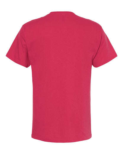 M&O Men's Gold Soft Touch T-Shirt 4800 #color_Heliconia