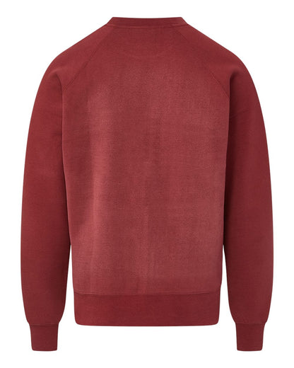 MV Sport Men's Vintage Fleece Raglan Crewneck Sweatshirt 17116 #color_Cinnamon