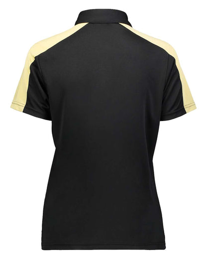 Augusta Sportswear Women's Two-Tone Vital Polo 5029 #color_Black/ Vegas Gold