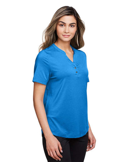 North End Women's JAQ Snap-Up Stretch Performance Polo NE100W #colormdl_Light Nautical Blue