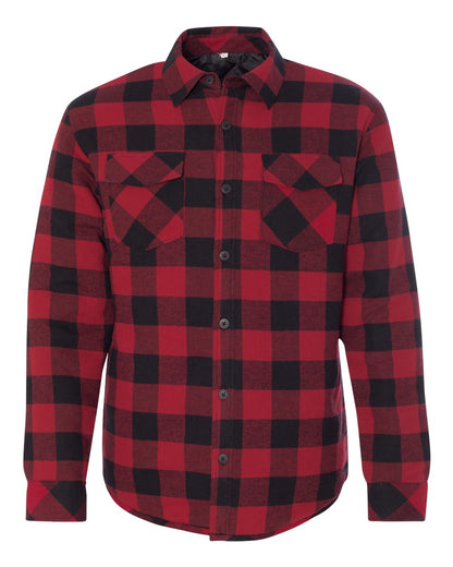 Burnside Quilted Flannel Shirt Jacket 8610 #color_Red/ Black Buffalo