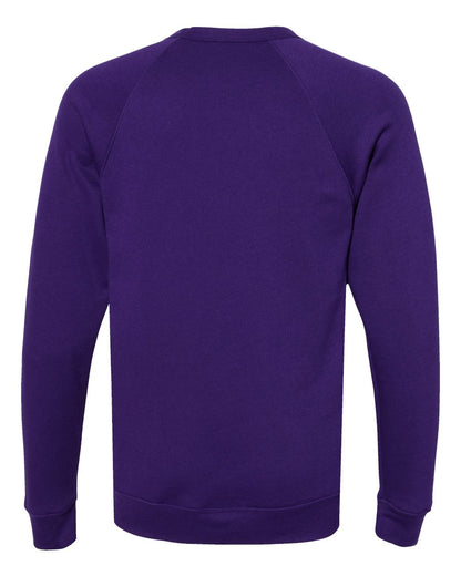 BELLA + CANVAS Sponge Fleece Raglan Crewneck Sweatshirt 3901 #color_Team Purple