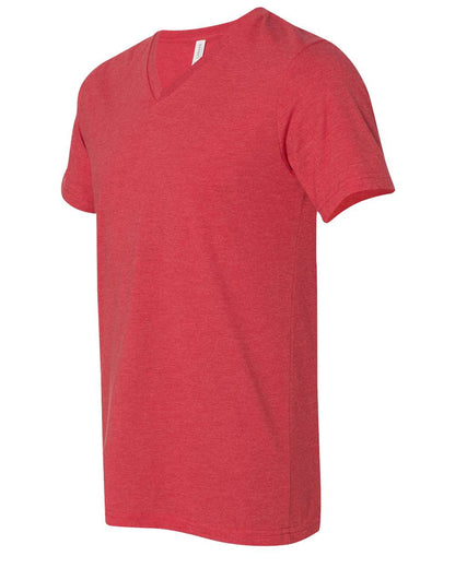 BELLA + CANVAS Heather CVC V-Neck Tee 3005CVC #color_Heather Red