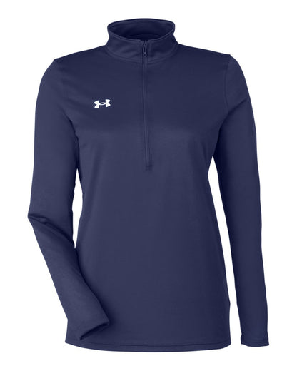 Under Armour Women's Team Tech™ Half-Zip Pullover 1376862 #color_Midnight Navy/ White