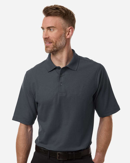 Harriton Men's Maverick CVC Pique Polo M105 #colormdl_Dark Charcoal
