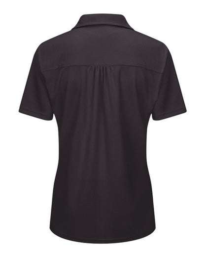 Red Kap Women's Performance Knit® Flex Series Pro Polo SK91 #color_Black