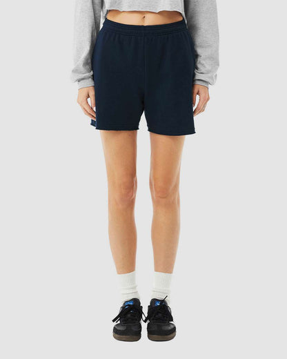 BELLA + CANVAS Women's Cutoff Fleece Shorts 3787 #colormdl_Navy