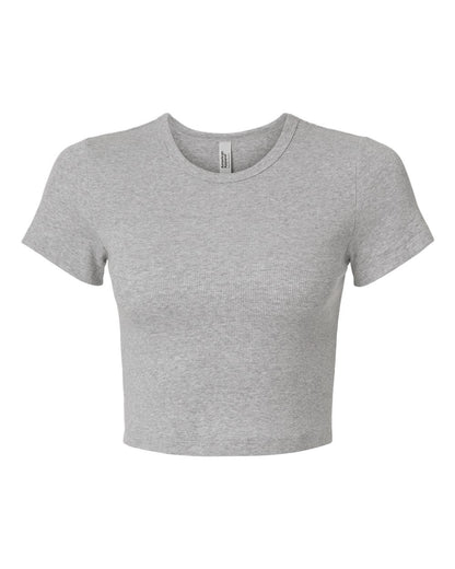 American Apparel Women's Baby Rib Cropped Tee BR210 #color_Heather Grey