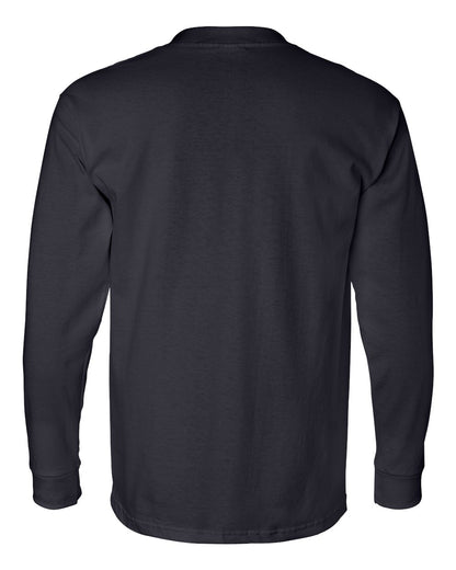 Bayside USA-Made Long Sleeve Pocket T-Shirt 8100 #color_Navy