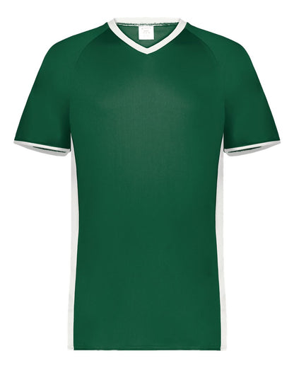 Augusta Sportswear Cutter V-Neck Jersey 6907 #color_Dark Green/ White