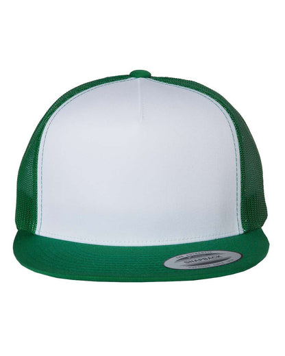 YP Classics Five-Panel Classic Trucker Cap 6006 #color_Kelly/ White/ Kelly