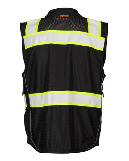 Kishigo Unisex EV Series® Enhanced Visibility Professional Utility Vest B500 #color_Black/ Lime