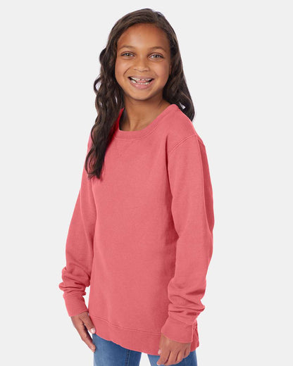 ComfortWash by Hanes Garment-Dyed Youth Crewneck Sweatshirt GDH475 #colormdl_Coral Craze
