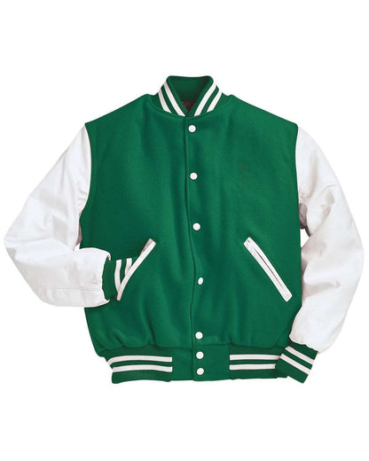 Holloway Men's Varsity Wool Jacket 224183 #color_Kelly/ White