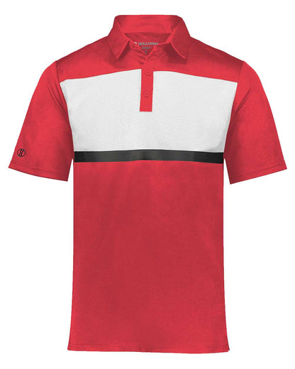Holloway Men's Dry-Excel™ Prism Bold Polo 222576 #color_Scarlet/ White