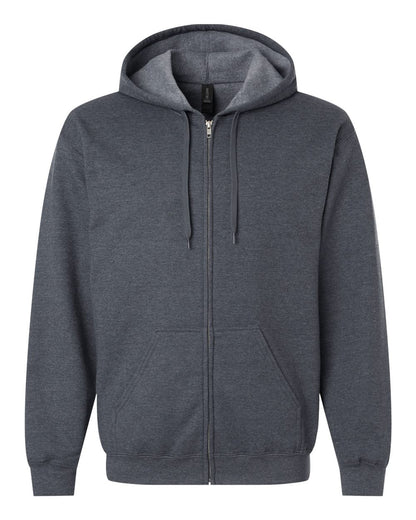 Gildan Unisex Softstyle® Full-Zip Hooded Sweatshirt SF600 #color_Dark Heather