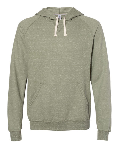 JERZEES Unisex Snow Heather French Terry Raglan Hooded Sweatshirt 90MR #color_Military Green