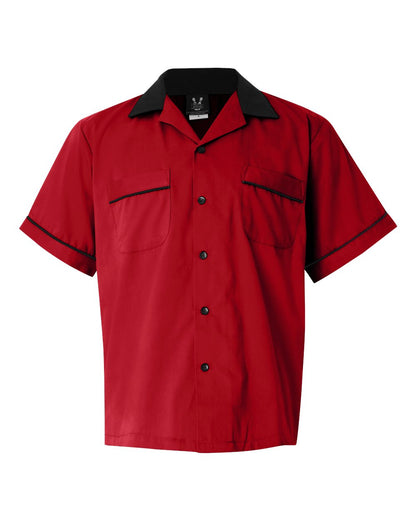 Hilton Men's GM Legend Bowling Shirt HP2244 #color_Red/ Black