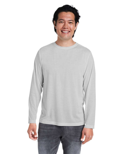 CORE365 Unisex Fusion ChromaSoft™ Performance Long Sleeve T-Shirt CE111L #colormdl_Platinum