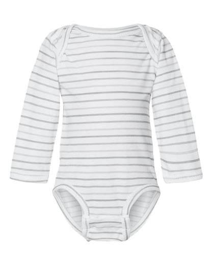Rabbit Skins Infant Fine Jersey Long Sleeve Bodysuit 4421 #color_Shadow Stripe