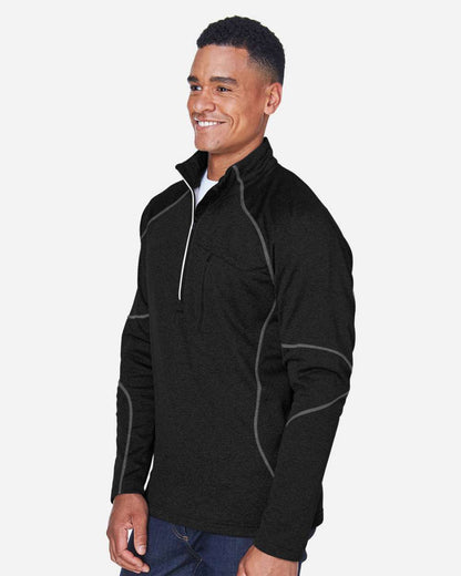 North End Men's Catalyst Performance Fleece Quarter-Zip Pullover 88175 #colormdl_Black