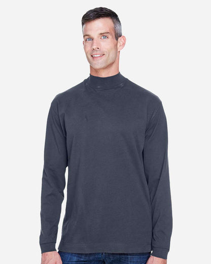 Devon & Jones Unisex Sueded Jersey Mock Neck T-Shirt D420 #colormdl_Navy