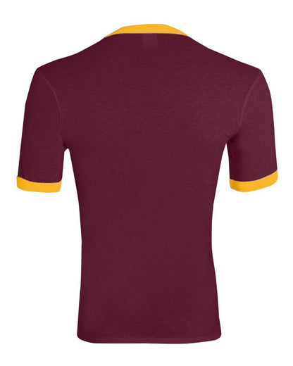 Augusta Sportswear 50/50 Ringer T-Shirt 710 #color_Maroon/ Gold