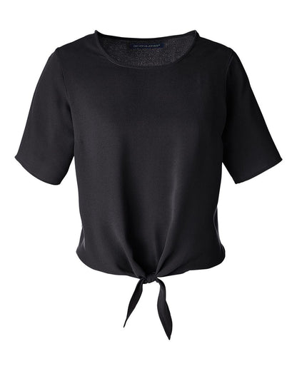Devon & Jones Women's Perfect Fit™ Tie Front Blouse DP617W #color_Black