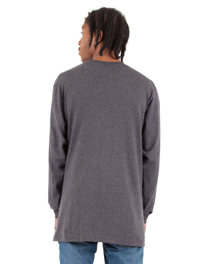 Shaka Wear Unisex Active Long Sleeve T-Shirt SHALS #colormdl_Charcoal Grey Heather
