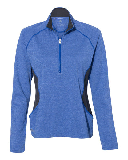 Adidas Women's Lightweight Quarter-Zip Pullover A281 #color_Collegiate Royal Heather/ Carbon