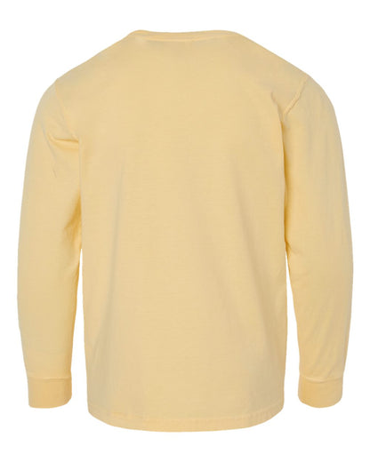 ComfortWash by Hanes Garment-Dyed Youth Long Sleeve T-Shirt GDH275 #color_Summer Squash Yellow