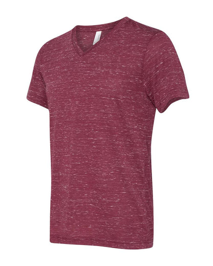 BELLA + CANVAS Textured Jersey V-Neck Tee 3655 #color_Maroon Marble