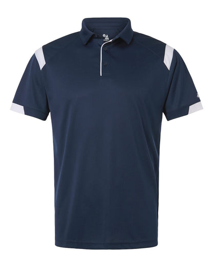 Badger Men's On the Rise Polo 3350 #color_Navy/ White