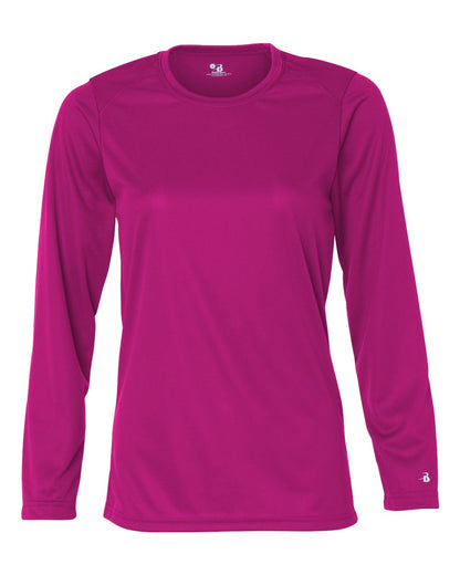 Badger Women's B-Core Long Sleeve T-Shirt 4164 #color_Hot Pink