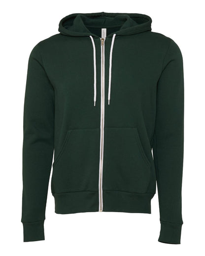 BELLA + CANVAS Sponge Fleece Full-Zip Hoodie 3739 #color_Forest