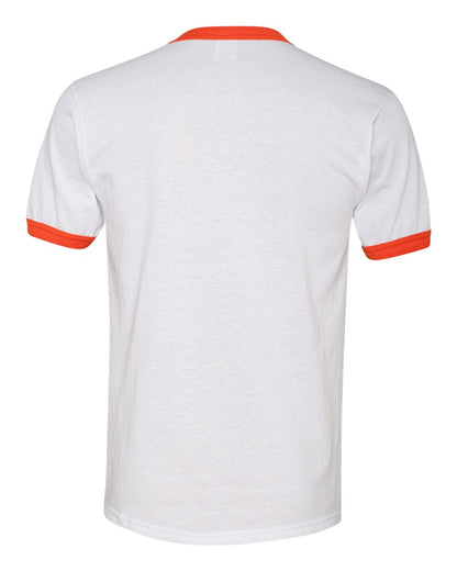 Augusta Sportswear 50/50 Ringer T-Shirt 710 #color_White/ Orange