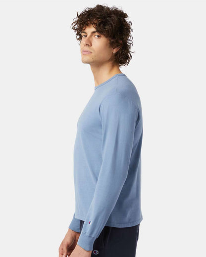Champion Garment-Dyed Long Sleeve T-Shirt CD200 #colormdl_Saltwater