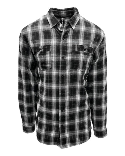 Burnside Men's Perfect Flannel Work Shirt 8220 #color_Black/ White