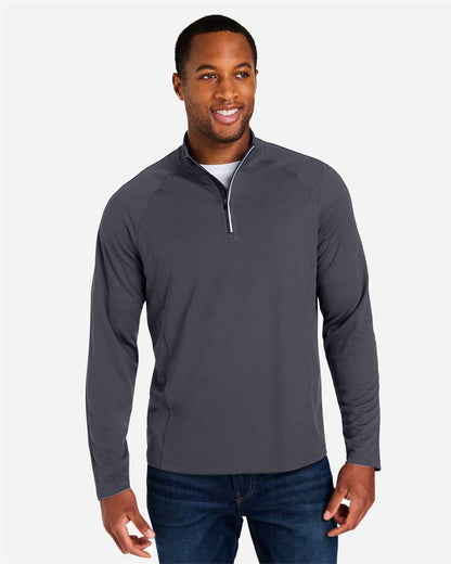 CORE365 Men's Origin Performance Pique Quarter-Zip Pullover CE418 #colormdl_Carbon/ Black