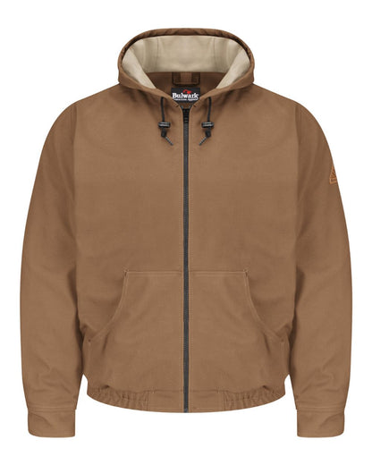 Bulwark Brown Duck Hooded Jacket - EXCEL FR® ComforTouch® - Tall Sizes JLH4T #color_Brown Duck