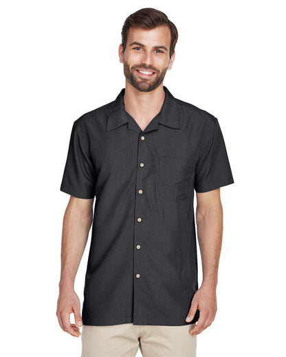 Harriton Men's Barbados Textured Camp Shirt M560 #colormdl_Black