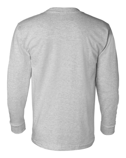 Bayside USA-Made Long Sleeve Pocket T-Shirt 8100 #color_Dark Ash