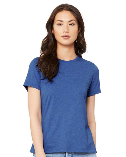 BELLA + CANVAS Women’s Relaxed Fit Heather CVC Tee 6400CVC #colormdl_Heather True Royal